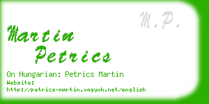 martin petrics business card